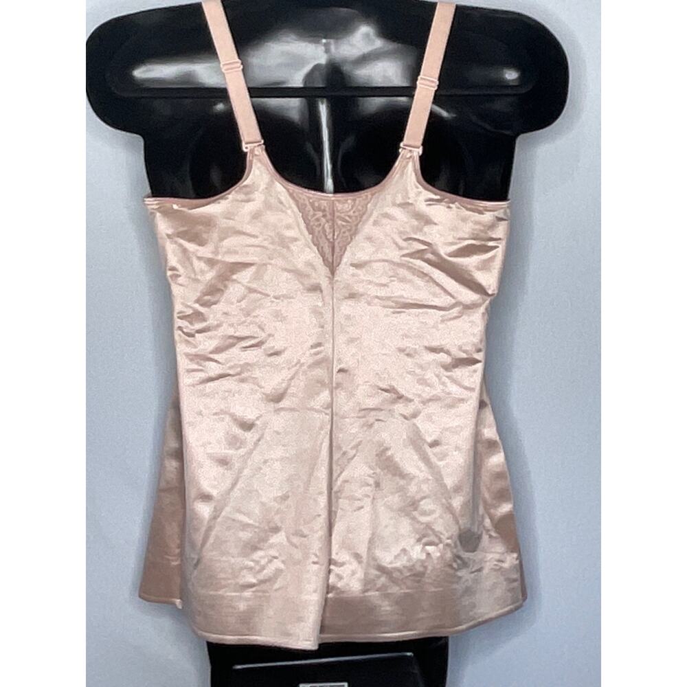 Ruby Ribbon Size 46 Tan Lace Second Skin Cami Tank Shaper Adjustable Straps - Picture 4 of 7